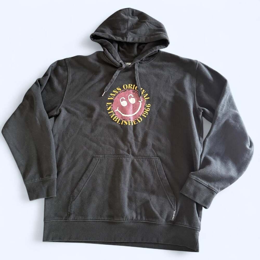 Vans Original Established 1966 Smiley Face Black Hoodie Size L